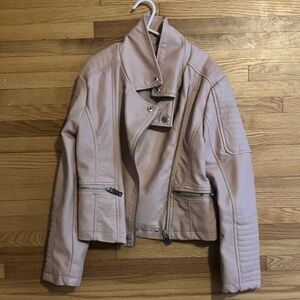 Urban Republic Girls Light Pink Leather Jacket